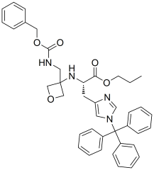 propyl Na-(3-((((benzyloxy)carbonyl)amino)methyl)oxetan-3-yl)-Nt-trityl-L-histidinate