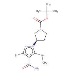 tert-butyl (3R)-3-[3-bromo-4-carbamoyl-5-(methylamino)-1H-pyrazol-1-yl]pyrrolidine-1-carboxylate