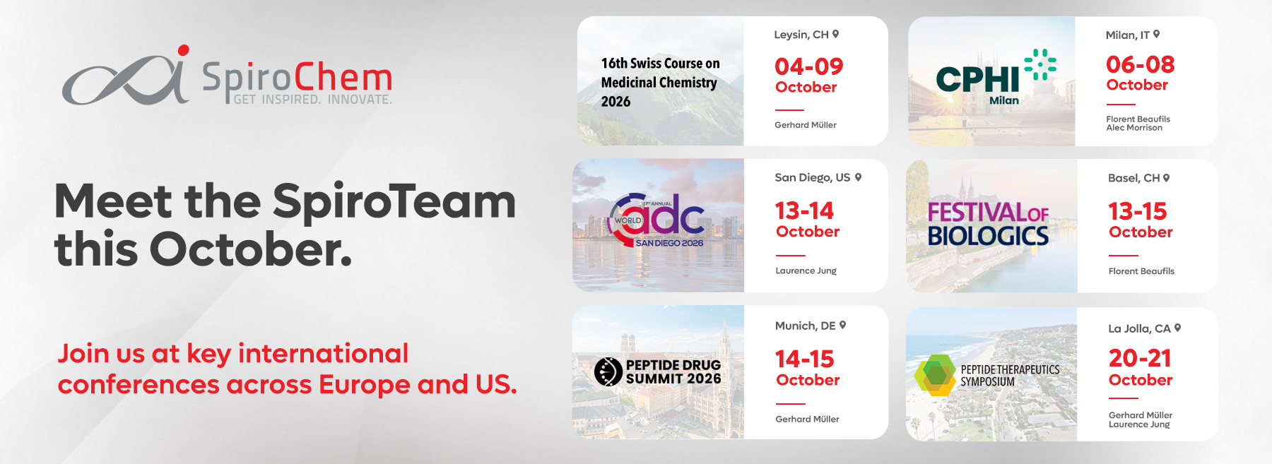 SpiroChem to Participate in Six International Conferences in October